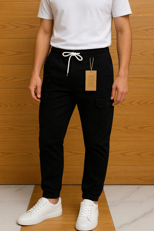 Black Cargo Jogger Pants